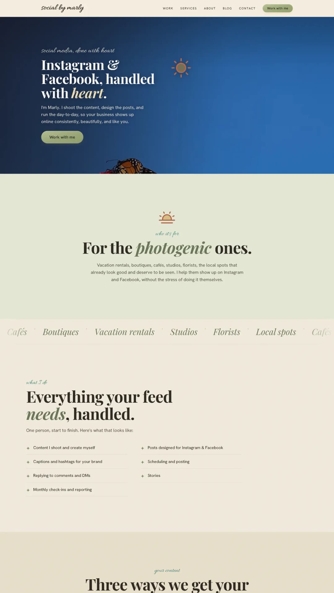 Social by Marly homepage, a Stravity Studio build