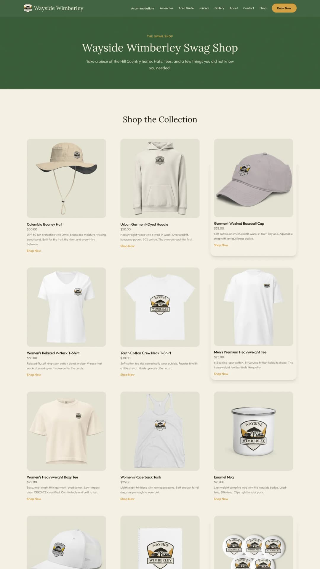 Wayside Wimberley swag shop product grid, a Stravity Studio build