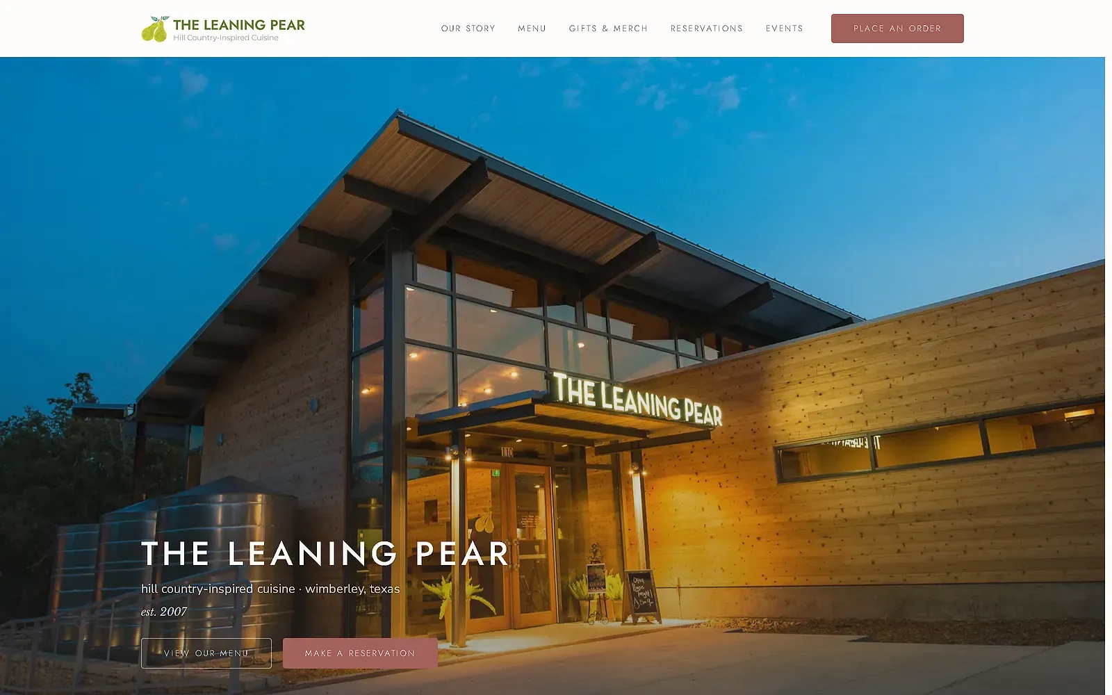 The Leaning Pear website